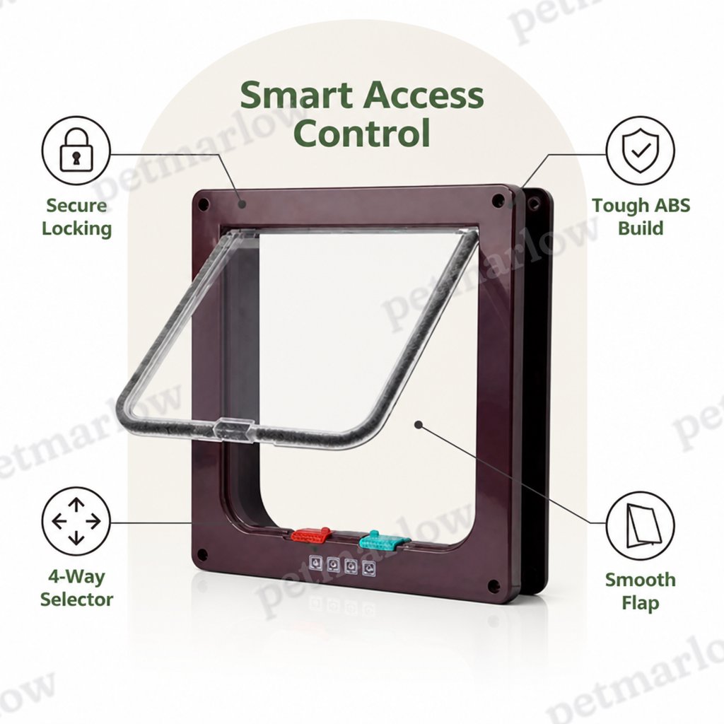 Petmarlow Durable ABS & 4-Way Security Lock Pet Door (Door/Wall Mount) – view 2