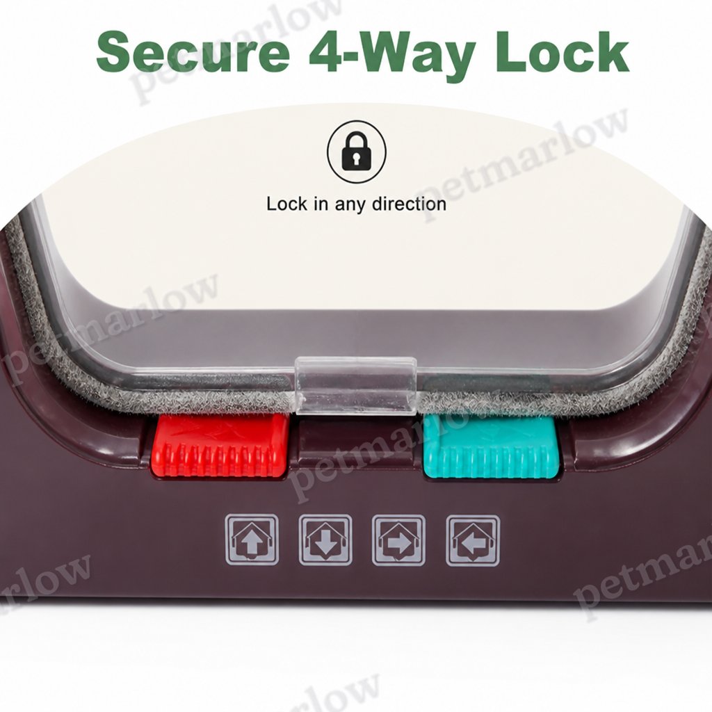 Petmarlow Durable ABS & 4-Way Security Lock Pet Door (Door/Wall Mount) – view 3