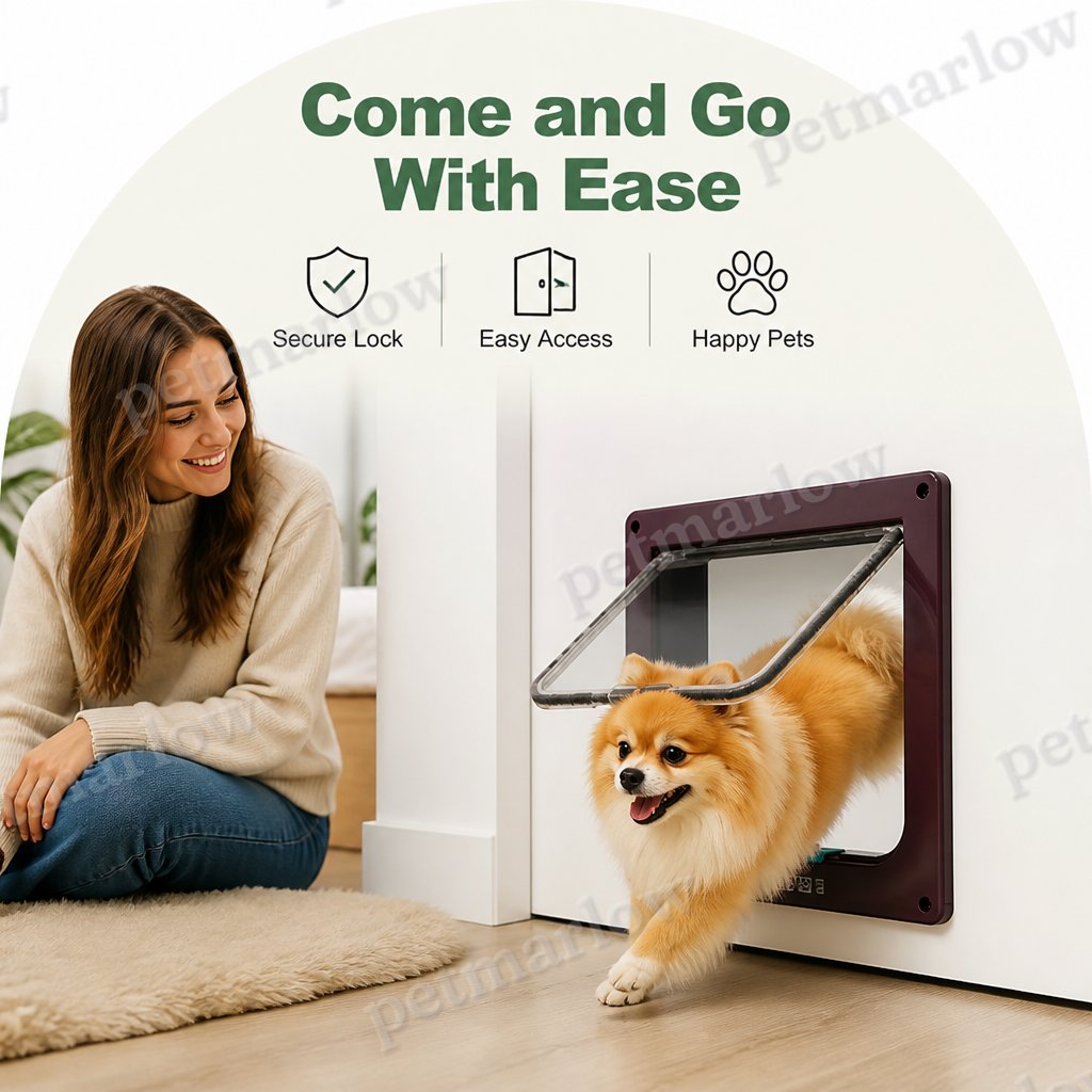 Petmarlow Durable ABS & 4-Way Security Lock Pet Door (Door/Wall Mount) – view 5