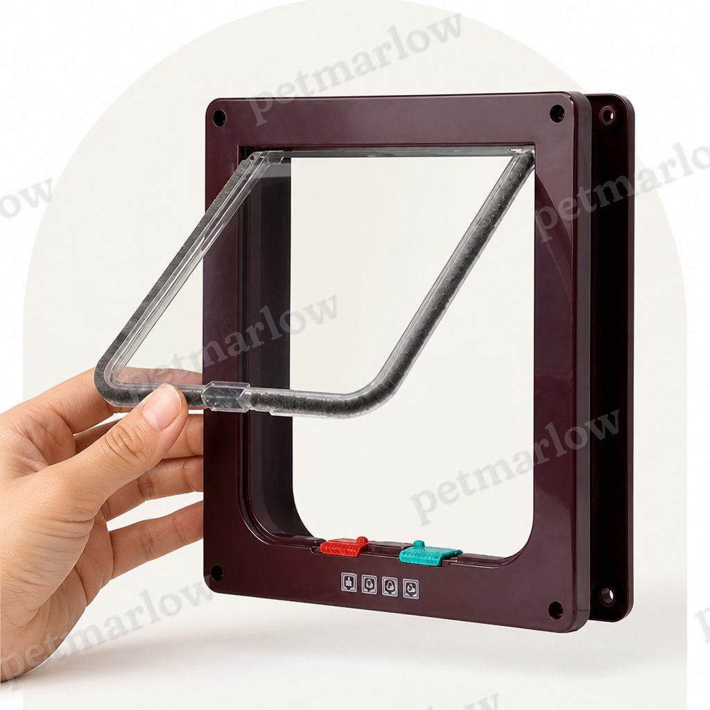 Petmarlow Durable ABS & 4-Way Security Lock Pet Door (Door/Wall Mount) – view 6