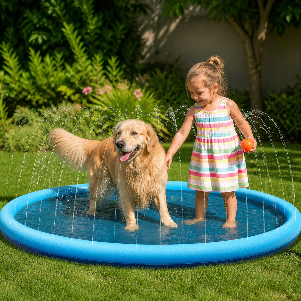 DogBedHouse Durable PVC & Easy-Clean Pet Pool – Blue / S - 39.4 in × 39.4 in