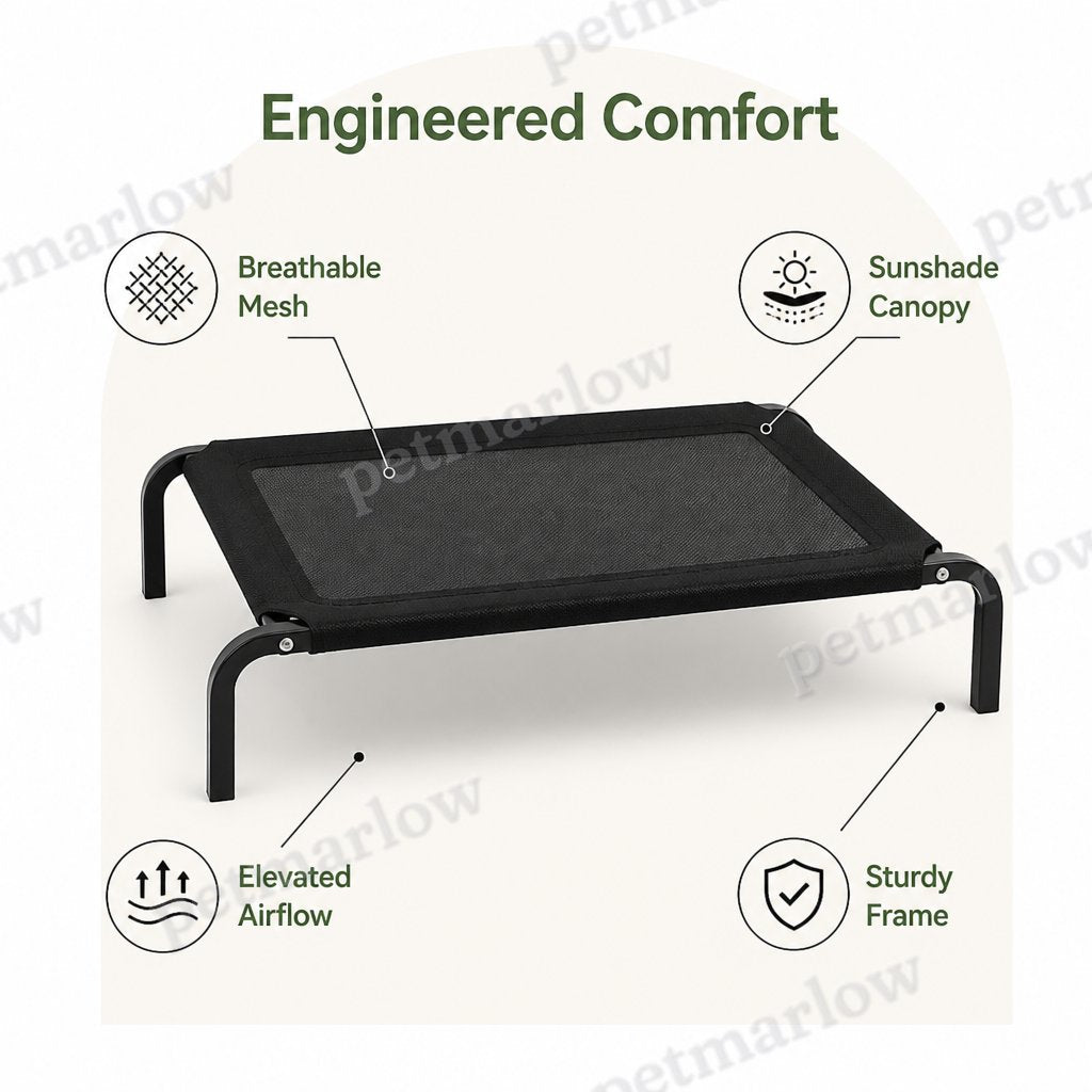 Petmarlow Elevated Breathable Mesh & Canopy Dog Bed – view 2
