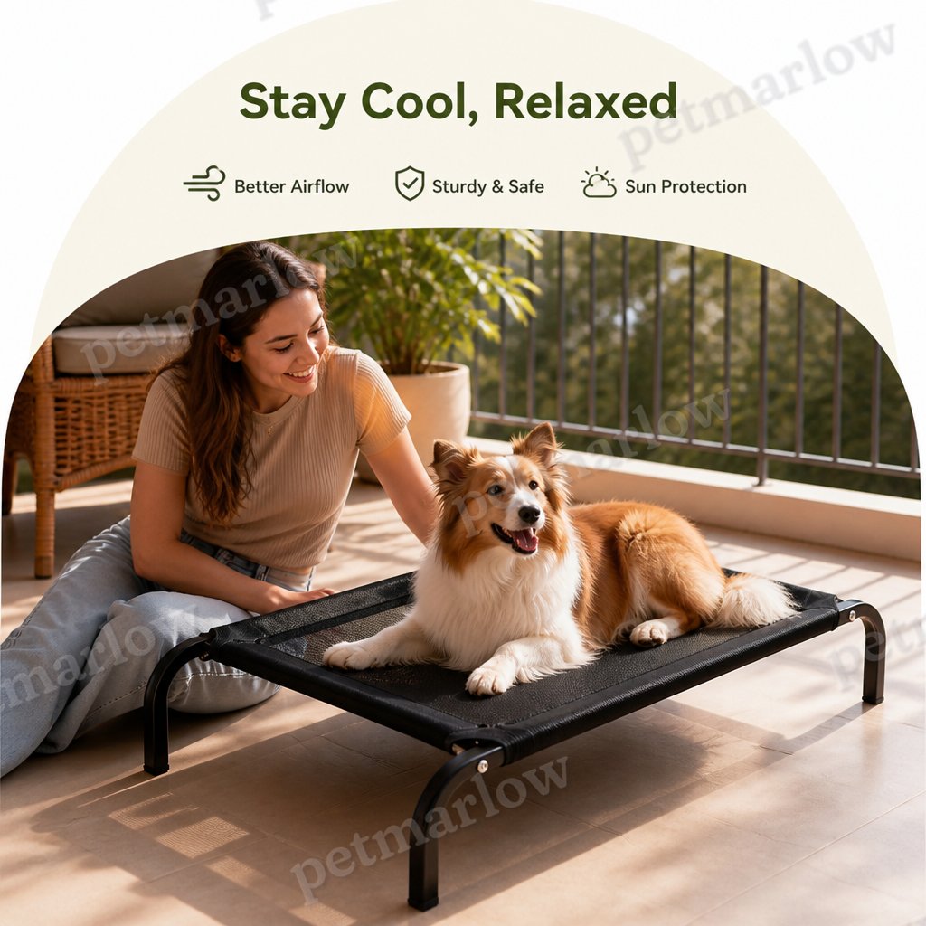 Petmarlow Elevated Breathable Mesh & Canopy Dog Bed – view 5