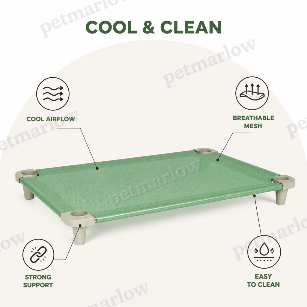 Petmarlow Elevated Cooling Breathable Mesh Dog Bed (Stainless Steel Frame) – view 3