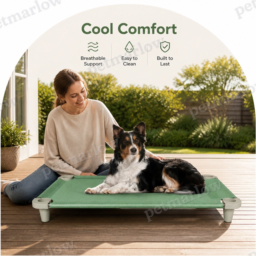 Petmarlow Elevated Cooling Breathable Mesh Dog Bed (Stainless Steel Frame) – view 6