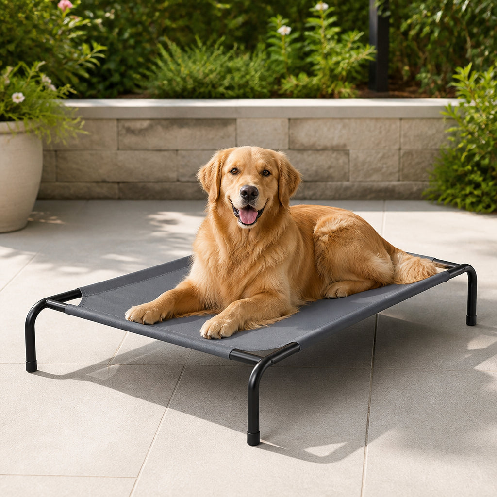Petmarlow Elevated Cooling & Chew-Resistant Dog Bed – M 36x25 inch