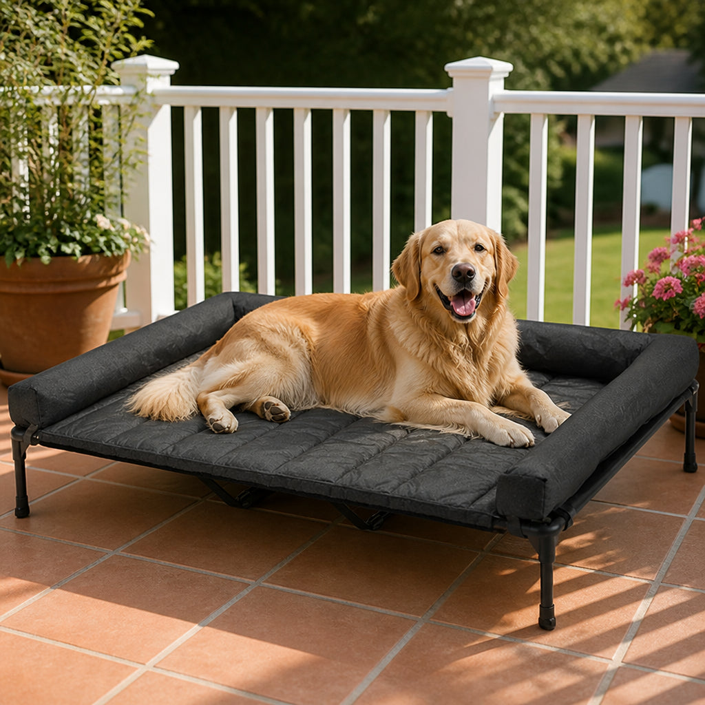 Petmarlow Elevated Cooling Mesh Dog Bed (Removable Pillow-Top)