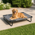 Petmarlow Elevated Iron Frame & Breathable Dog Bed (No Filler) – Gray / M/32 * 25.2 * 7.1 inch