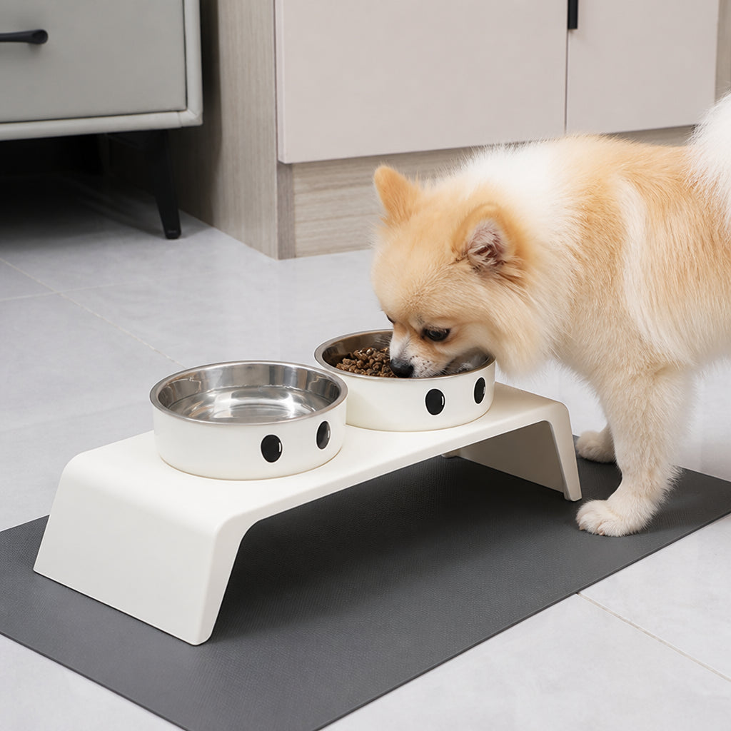 Petmarlow Elevated Stainless Steel Double-Bowl Pet Feeder (Small-Medium)