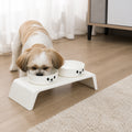 Petmarlow Elevated Stainless Steel Double-Bowl Pet Feeder (Small-Medium) – Cat Face-A