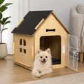 Petmarlow Elevated Wood & Ventilated Pet House (For Small Dogs & Cats) – Color-1