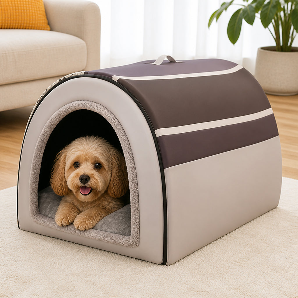 Petmarlow Enclosed Foldable Cave Dog Bed (Removable Nest)