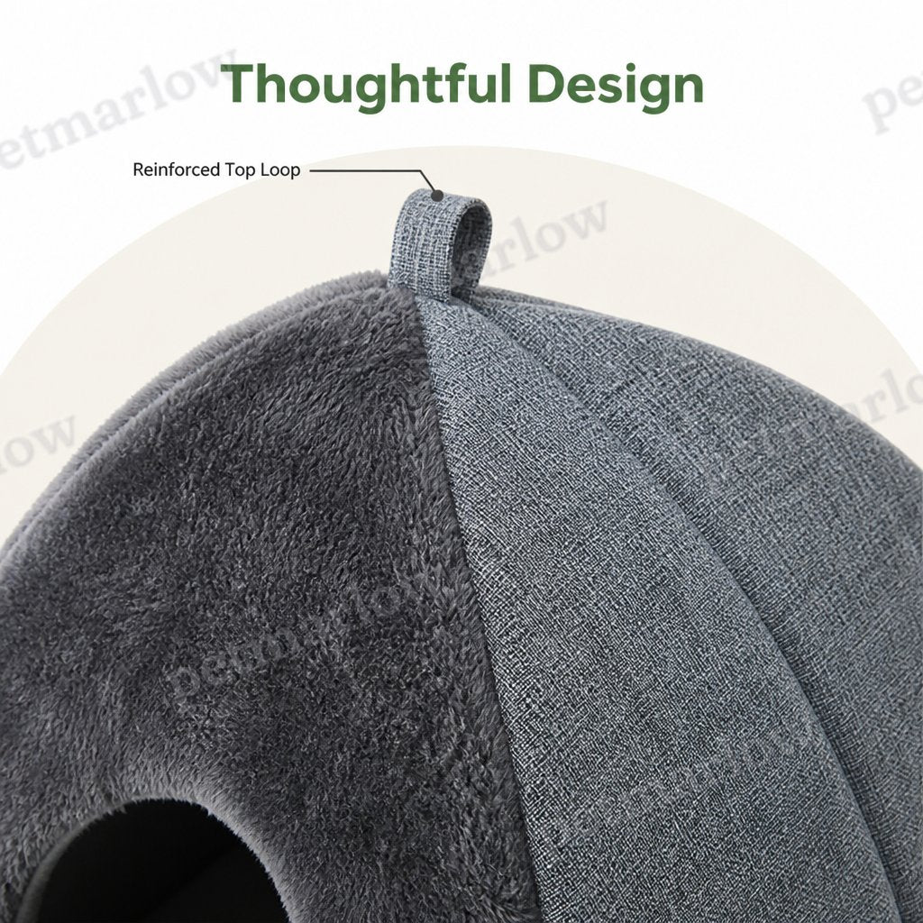 Petmarlow Enclosed Plush Triangle Cat Nest – view 5