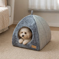 DogBedHouse Enclosed Triangular Plush Cat Bed – S