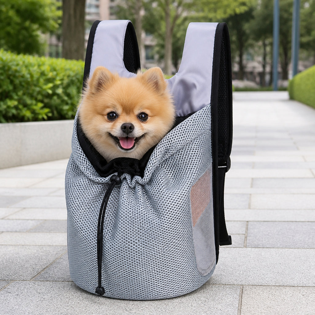 Petmarlow Ergonomic Double-Shoulder Plush Small Pet Backpack Carrier (Fits Up To 7.7 lbs)