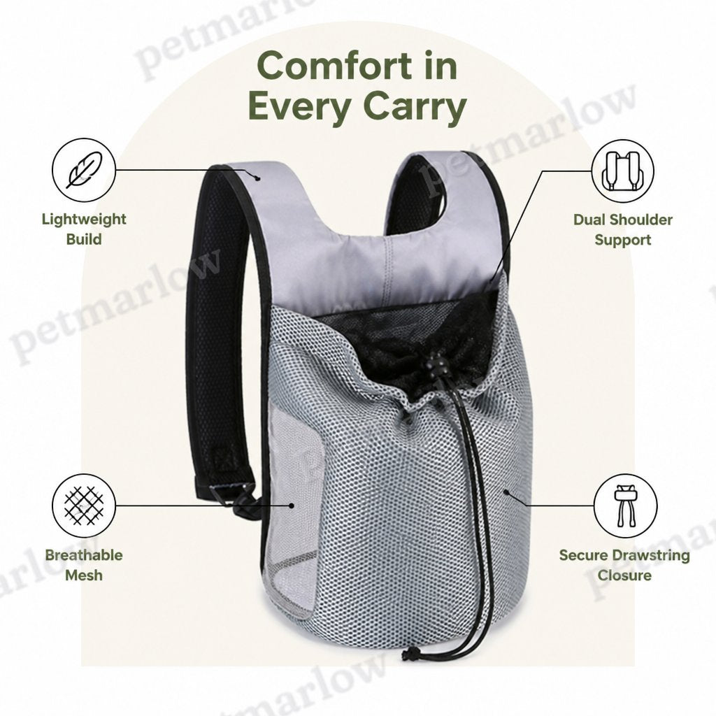 Petmarlow Ergonomic Double-Shoulder Plush Small Pet Backpack Carrier (Fits Up To 7.7 lbs) – view 4