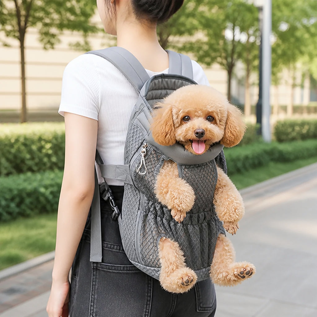 Petmarlow Ergonomic Padded-Strap & Safety-Rope Dog Carrier Backpack