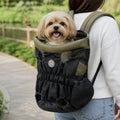 Petmarlow Ergonomic Padded-Strap & Safety-Rope Dog Carrier Backpack – black / M