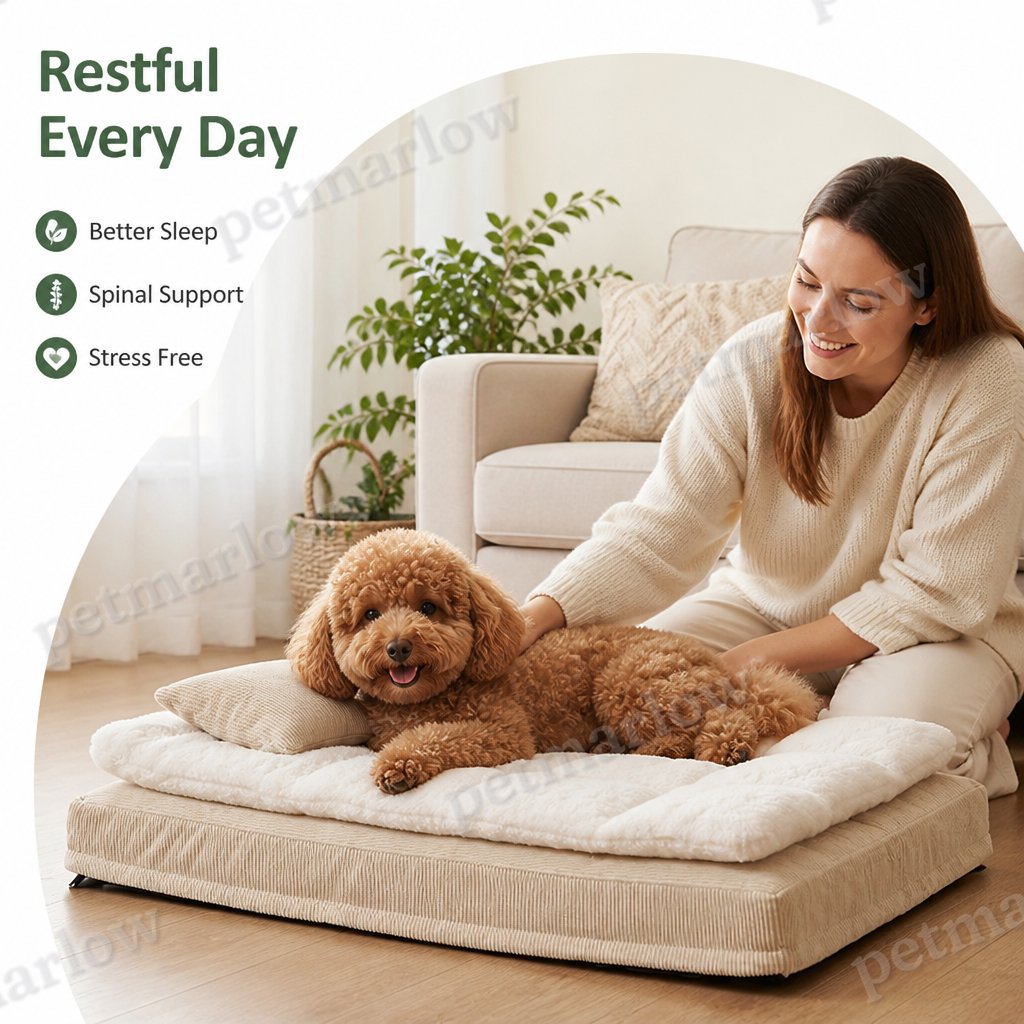 Petmarlow Ergonomic Spinal Support & Removable Pillow Dog Bed – view 6