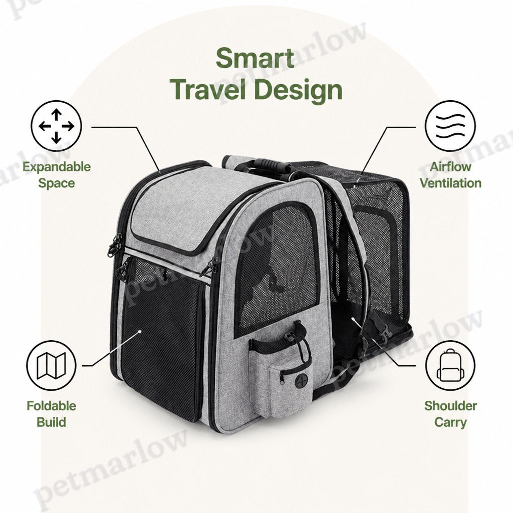 DogBedHouse Expandable & Foldable Breathable Pet Backpack – view 5