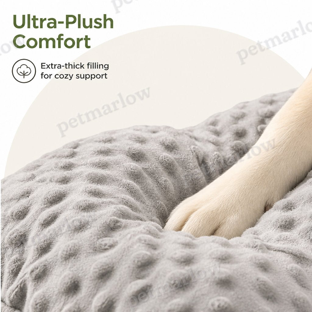 Petmarlow Extra-Thick Plush & High Backrest Dog Sofa Bed (Removable Cover) – view 4