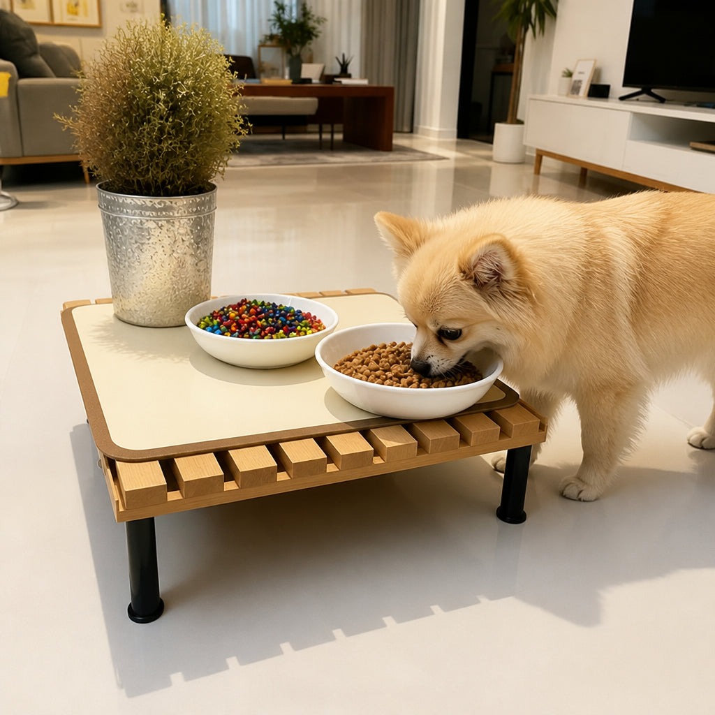 Petmarlow Fixed-Height Ergonomic Plastic Feeding Stand