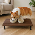 Petmarlow Fixed-Height Ergonomic Plastic Feeding Stand – Brown