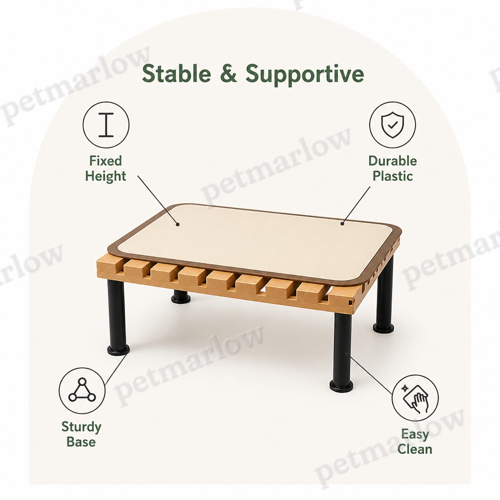 Petmarlow Fixed-Height Ergonomic Plastic Feeding Stand – view 5