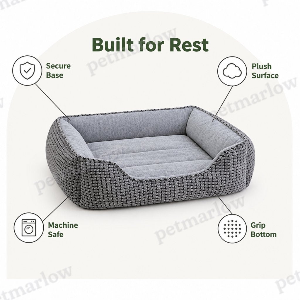 DogBedHouse Flannel & Machine Washable Non-Slip Dog Bed – view 3