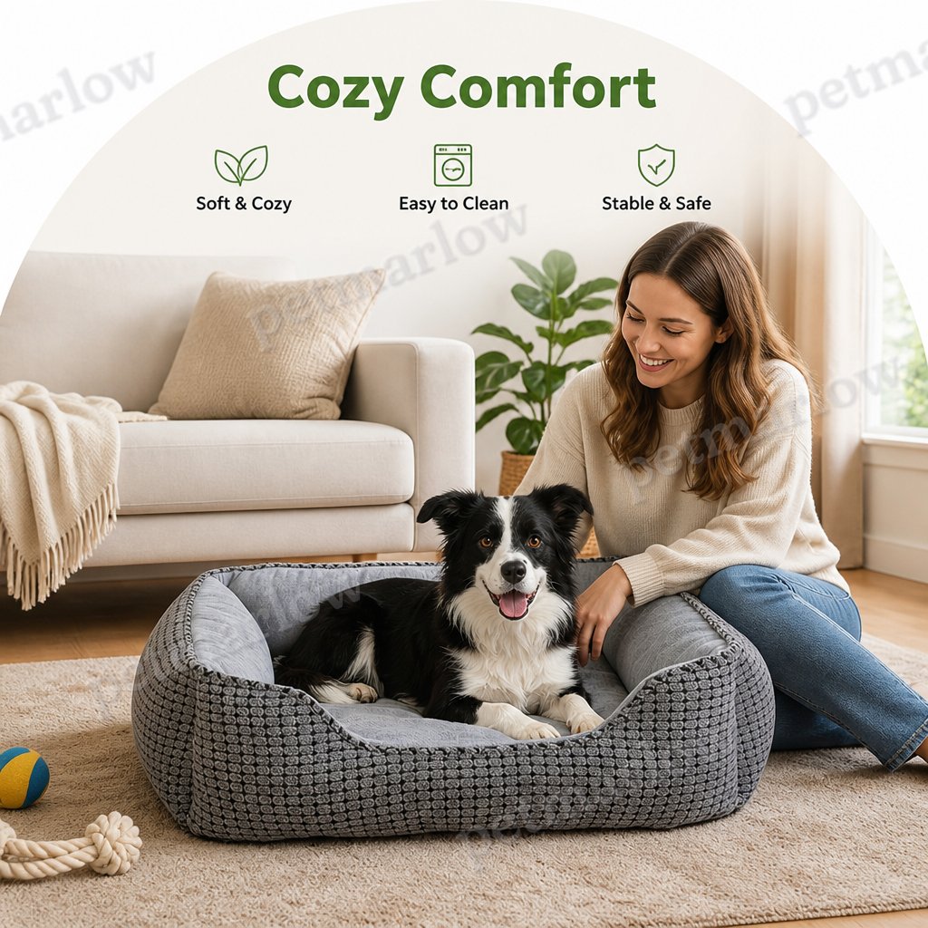 DogBedHouse Flannel & Machine Washable Non-Slip Dog Bed – view 6