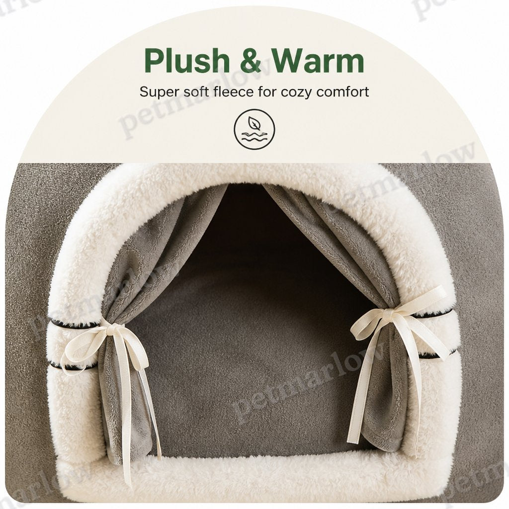 Petmarlow Fleece Dome & High-Rebound Foam Pet House (Removable Cover) – view 4