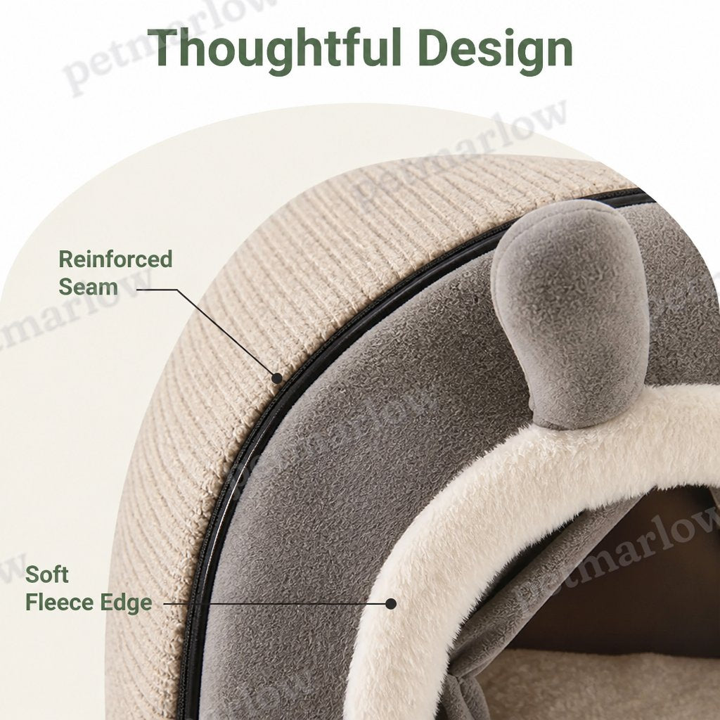 Petmarlow Fleece Dome & High-Rebound Foam Pet House (Removable Cover) – view 5