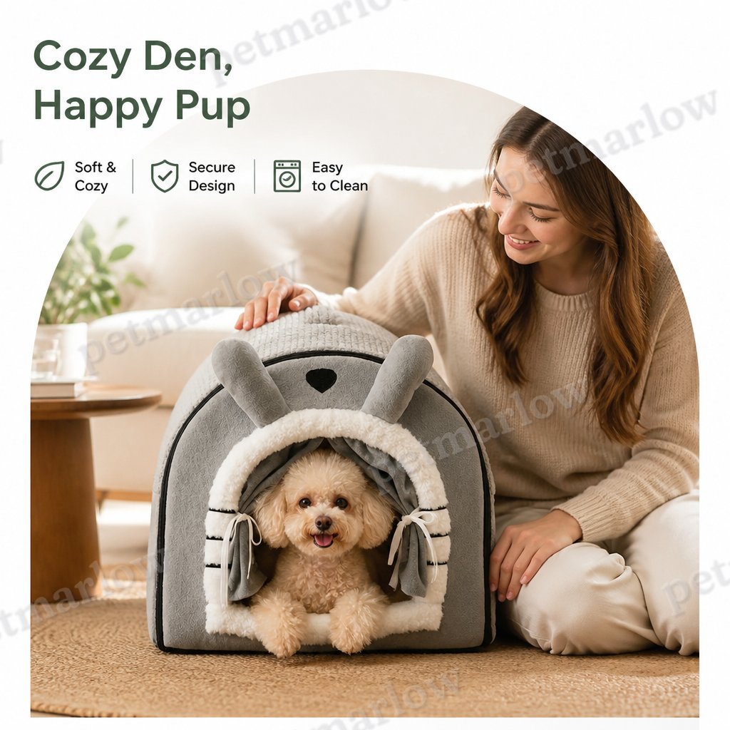 Petmarlow Fleece Dome & High-Rebound Foam Pet House (Removable Cover) – view 6