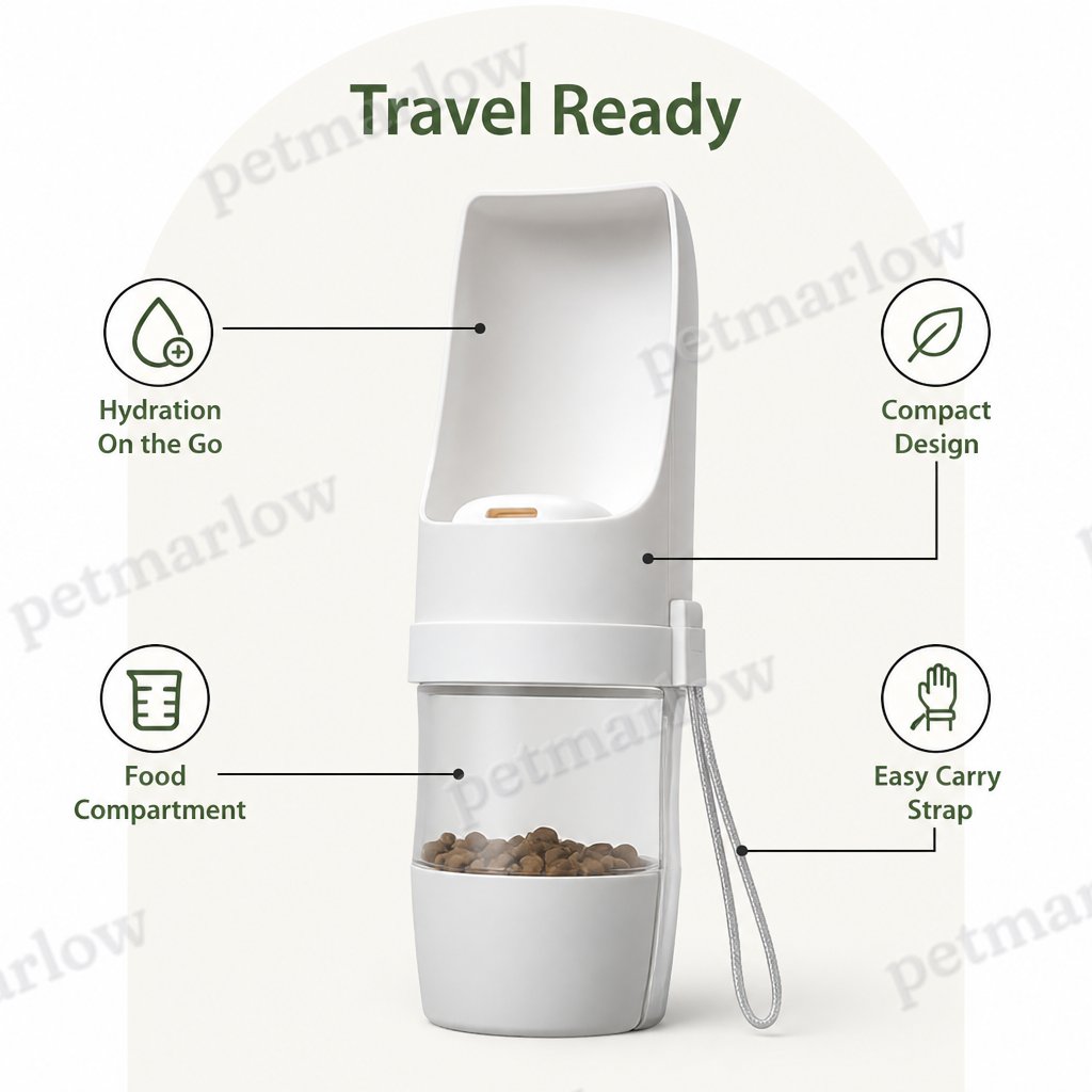 Petmarlow Foldable 2-in-1 Travel Water Bottle & Feeder – view 6
