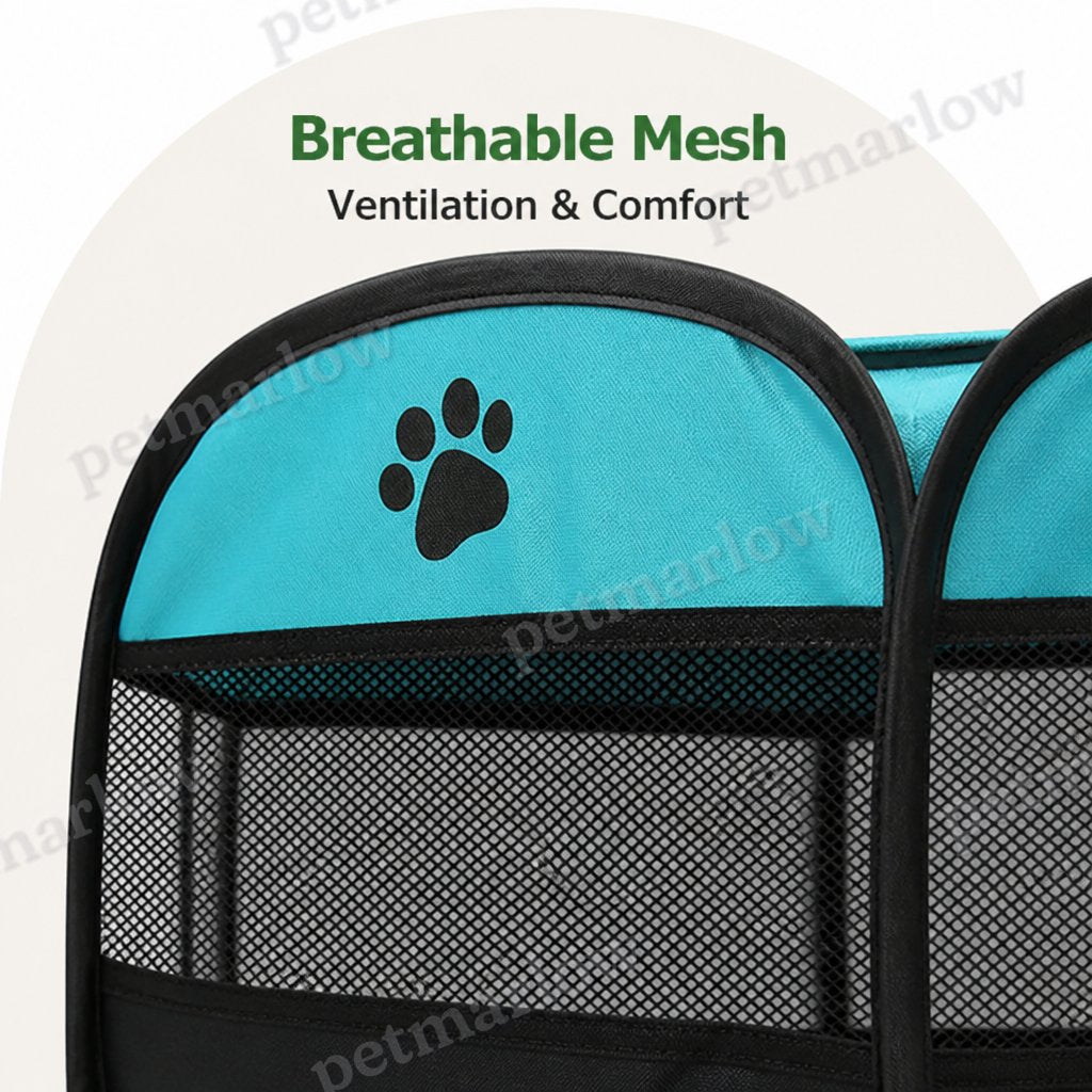 Petmarlow Foldable Breathable Mesh Pet Play Pen (Detachable Zip Top & Bottom) – view 4