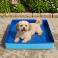 Petmarlow Foldable Pet Paddling Pool (Anti-Slip PVC Base) – Blue