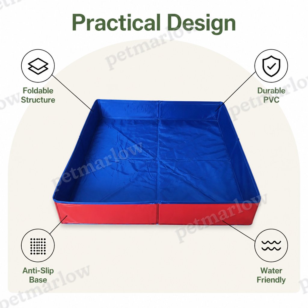 Petmarlow Foldable Pet Paddling Pool (Anti-Slip PVC Base) – view 4