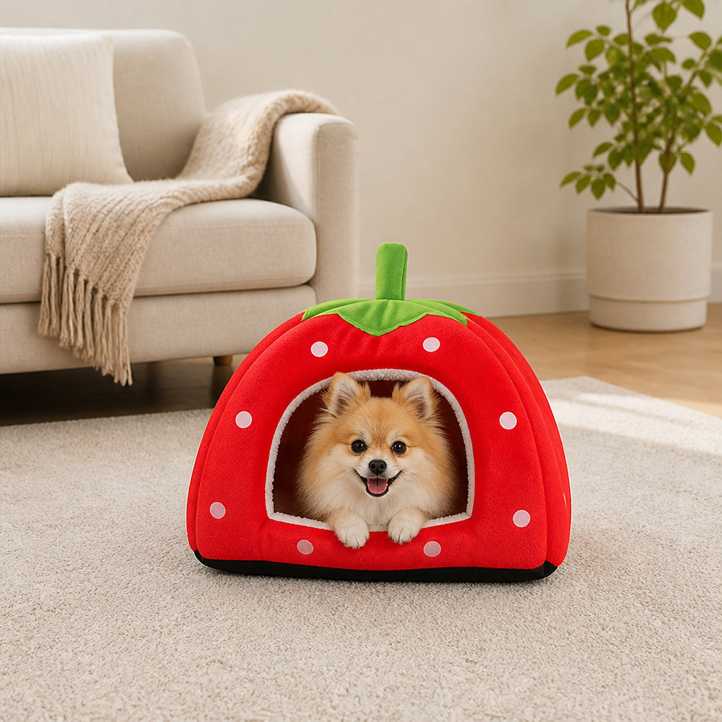 Petmarlow Foldable Plush Pet House Bed