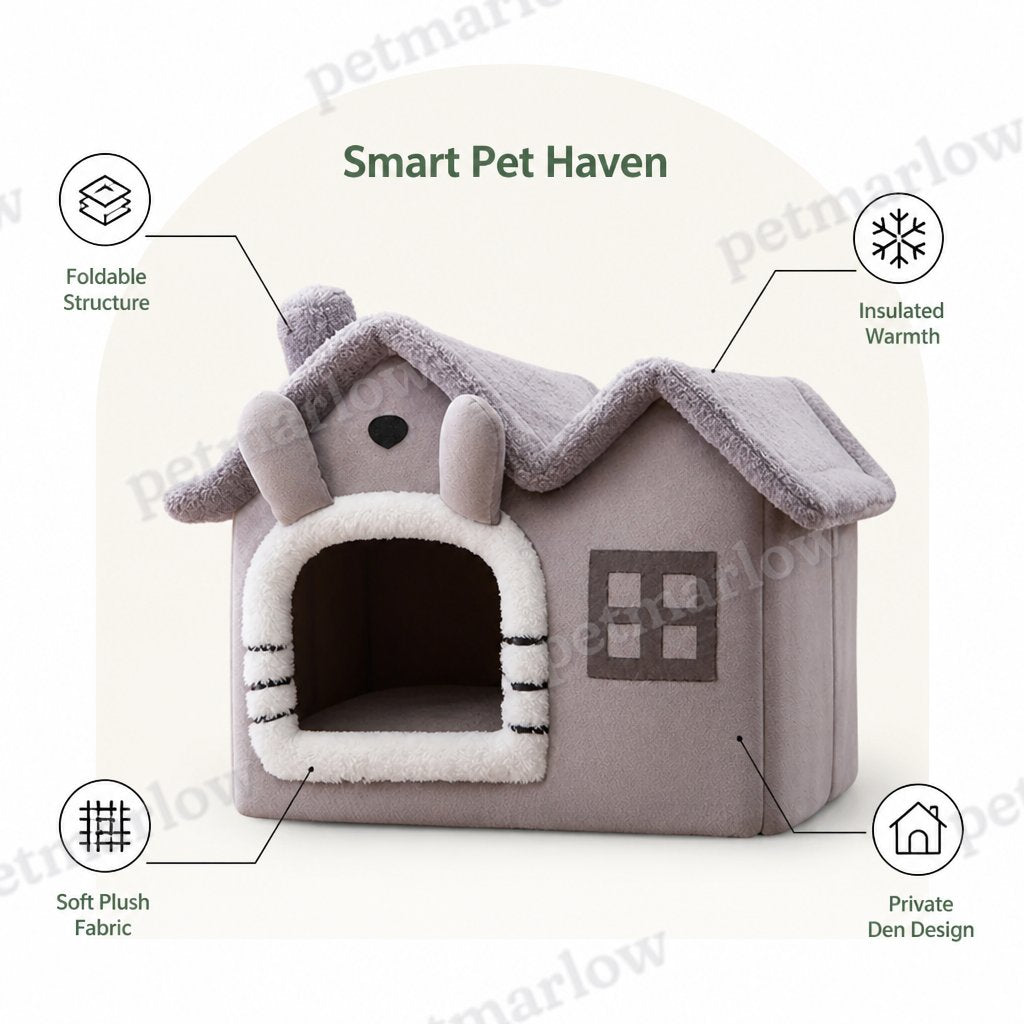 Petmarlow Foldable Plush & Warm Pet House – view 4