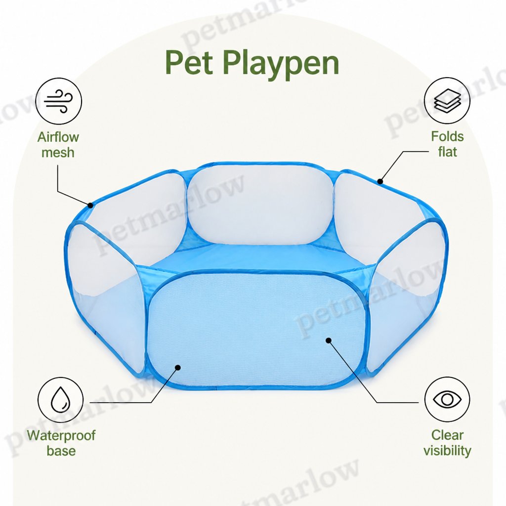 Petmarlow Foldable Pop-Up & Breathable Mesh Pet Playpen – view 4