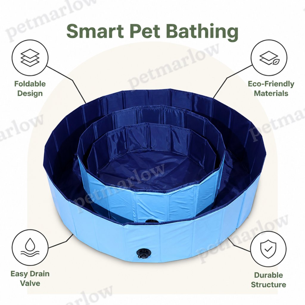 DogBedHouse Foldable Portable Dog Pool (Drain Valve) – view 4