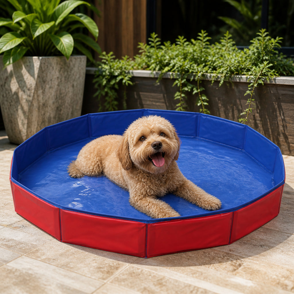 Petmarlow Foldable & Portable Pet Bathtub (For Small-to-Medium Pets) – Red