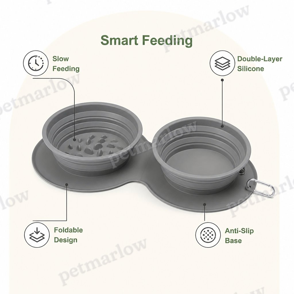 Petmarlow Foldable Silicone Anti-Slip Travel Bowl – view 3