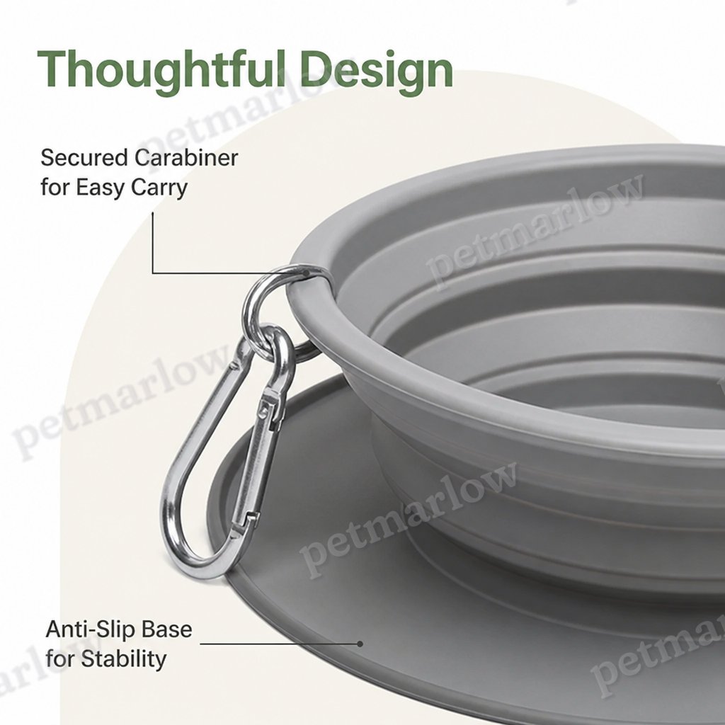 Petmarlow Foldable Silicone Anti-Slip Travel Bowl – view 5