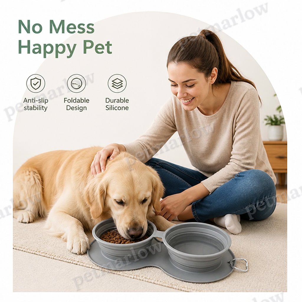 Petmarlow Foldable Silicone Anti-Slip Travel Bowl – view 6