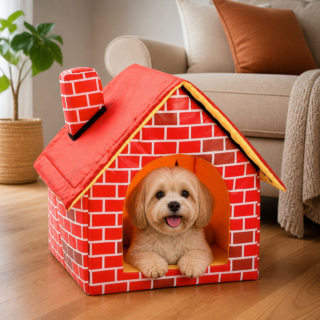 Petmarlow Foldable Warm Plush Pet House