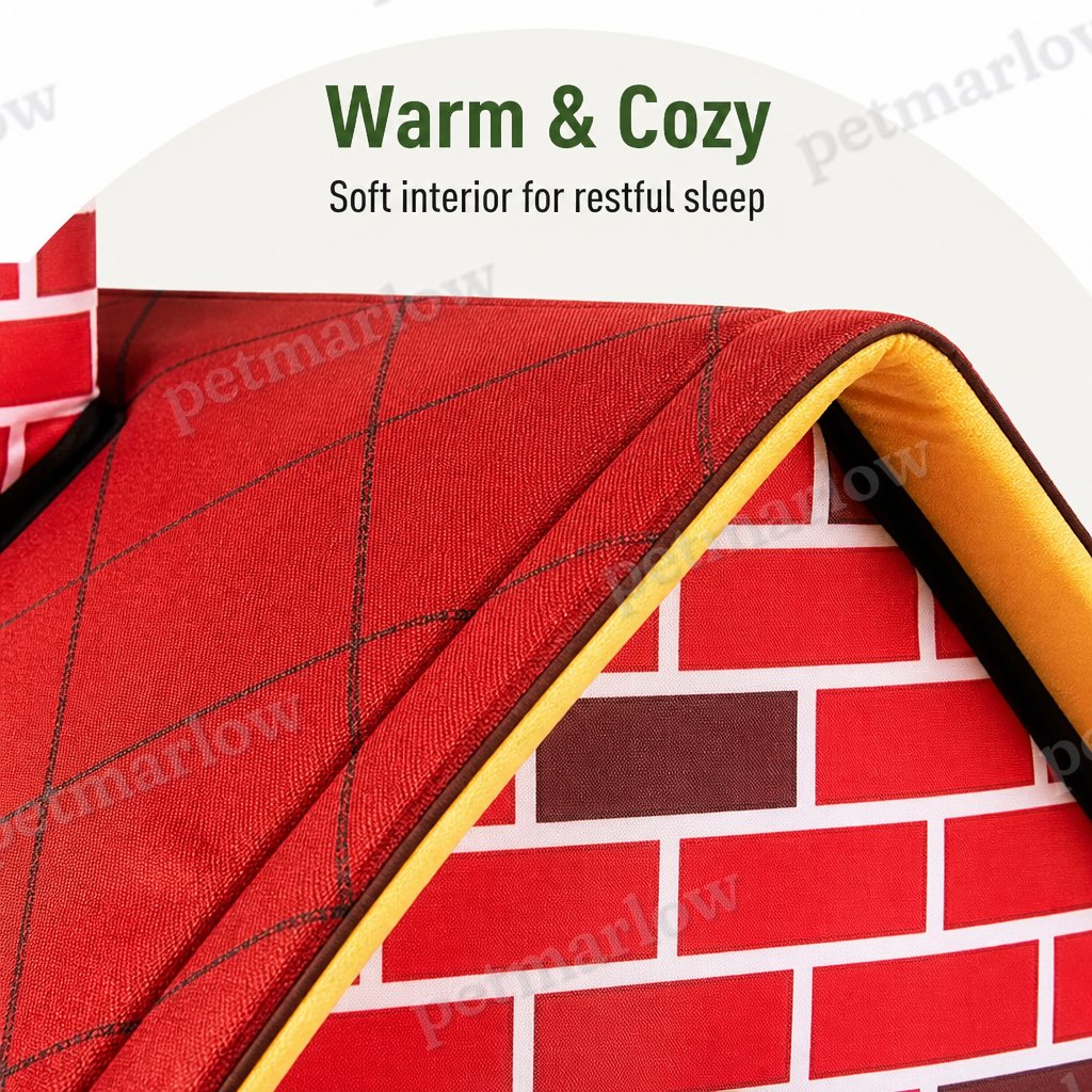 Petmarlow Foldable Warm Plush Pet House – view 3