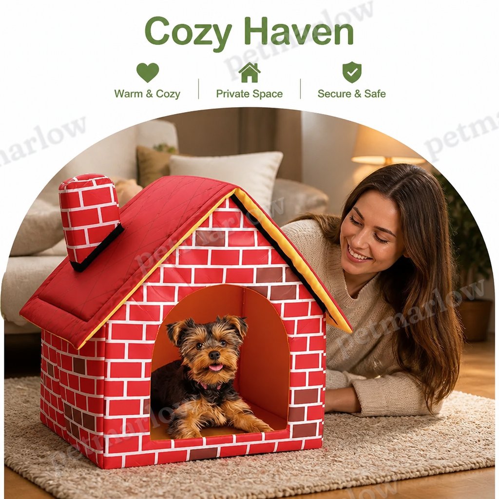 Petmarlow Foldable Warm Plush Pet House – view 5
