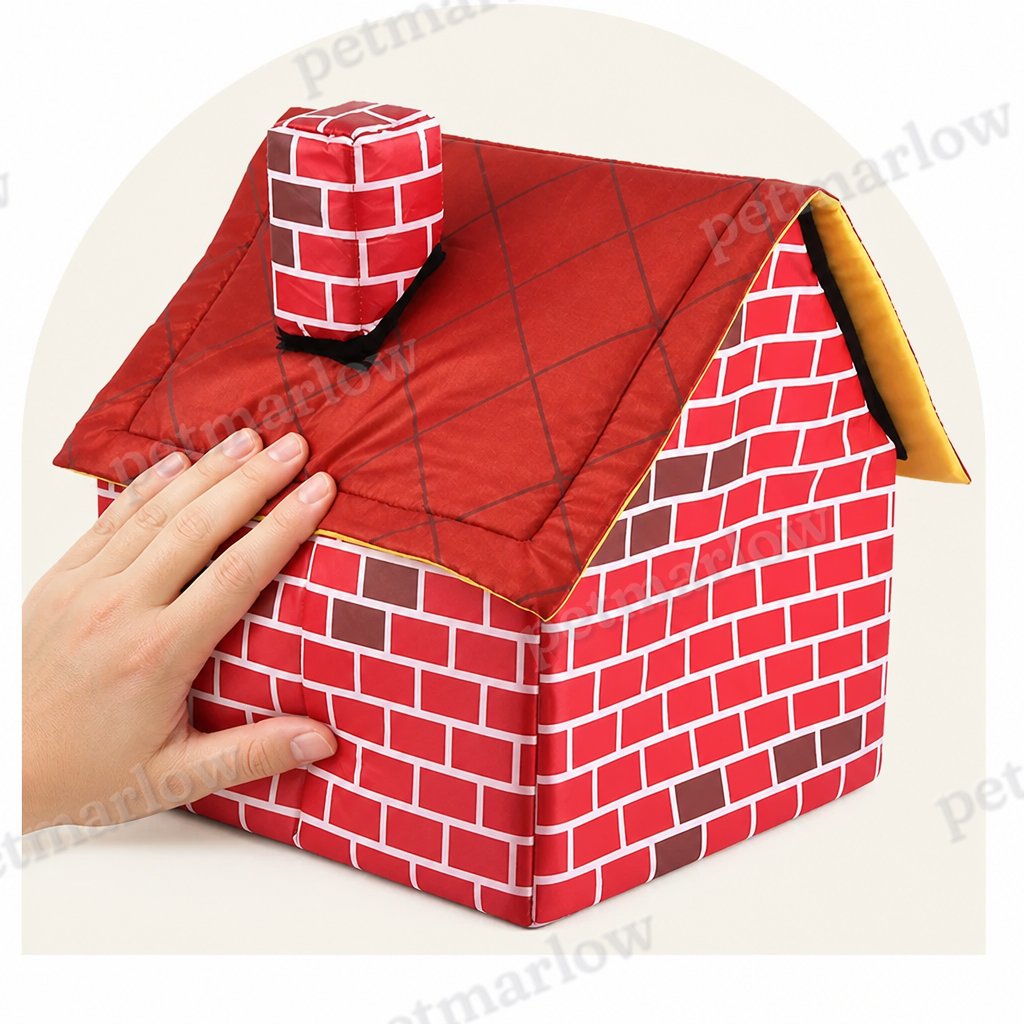 Petmarlow Foldable Warm Plush Pet House – view 6