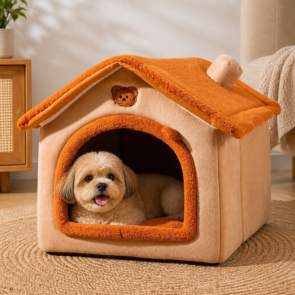 Petmarlow Foldable & Washable Cozy Cave Pet Bed